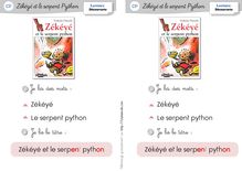 Littérature / Lecture CP – Zékéyé et le serpent Python (Mise à Jour) - Charlène Zékéyé textes lecture