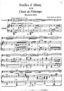 Partition violon et partition de piano, Feuilles d Album, Op.28