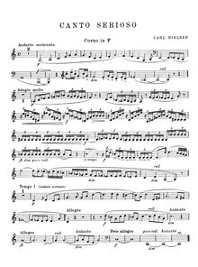 Partition cor , partie, Canto Serioso, Nielsen, Carl