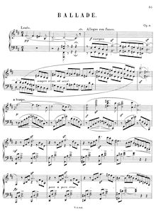 Partition complète, Ballade, Op.8, Scharwenka, Xaver