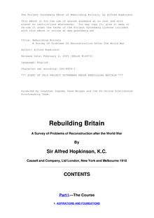Rebuilding Britain - A Survey of Problems of Reconstruction After the World War