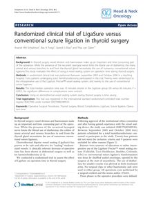 Randomized clinical trial of LigaSure versus conventional suture ligation in thyroid surgery