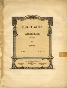 Partition couverture couleur, Aus der Kinderzeit, Wolf, Hugo