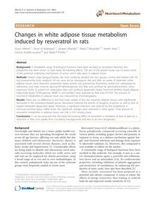 Changes in white adipose tissue metabolism induced by resveratrol in rats