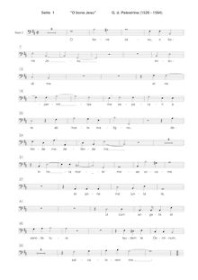 Partition basse 2 , partie, O bone Jesu, Palestrina, Giovanni Pierluigi da