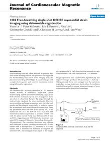1082 Free-breathing single-shot DENSE myocardial strain imaging using deformable registration