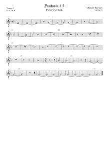 Partition Tenor2 viole de gambe, octave aigu clef, Parsley s Clock