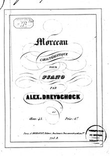 Partition complète, Morceau caractéristique, Op.45, Dreyschock, Alexander