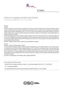 Action et imagerie mentale chez l enfant - article ; n°3 ; vol.102, pg 409-422
