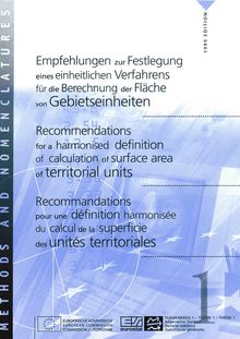 Recommendations for a harmonised definition of calculation of surface area of territorial units 1999