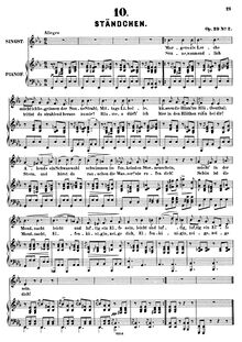 Partition No. , Ständchen, 6 chansons, Op.29, 6 Lieder f. Sopran oder Tenor, Op.29