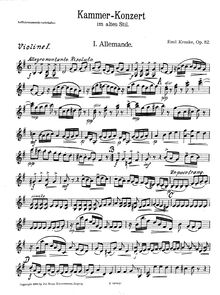 Partition violon I , partie, Chamber Concerto en Old Style, Op.112