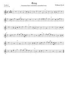Partition viole de gambe aigue 1, 5 chansons, Byrd, William par William Byrd