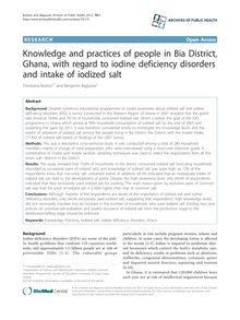 Knowledge and practices of people in Bia District, Ghana, with regard to iodine deficiency disorders and intake of iodized salt
