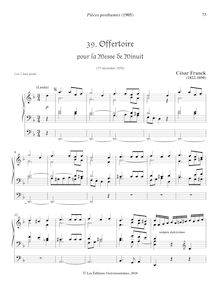 Partition 3, Offertoire pour la Messe de Minuit, Pièces posthumes