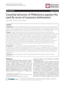 Courtship behaviour of Phlebotomus papatasi the sand fly vector of cutaneous leishmaniasis