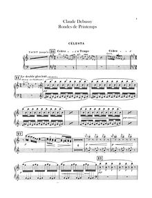 Partition Celesta, Scenes pour chœur et orchestre, Debussy, Claude
