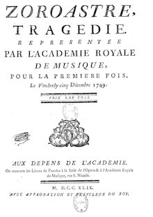 Partition Libretto, Zoroastre, Rameau, Jean-Philippe