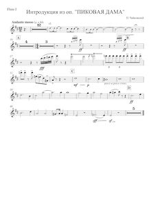 Partition flûte 1, pour reine of Spades, Пиковая дама ; Pique dame par Pyotr Tchaikovsky