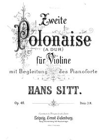 Partition de violon, Polonaise No.2 pour violon, Op.49