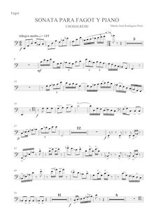 Partition basson , partie, Basson Sonata, Sonata para fagot y piano con tres movimientos