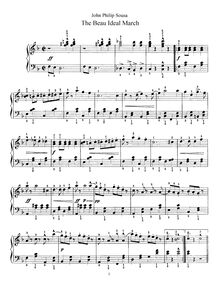 Partition de piano, pour Beau Ideal March, Sousa, John Philip