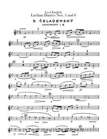 Partition clarinette 1, 2, Lašské Tance, Janáček, Leoš