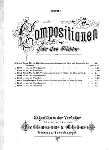 Partition de piano, Schwanengesang, Op.312, Romanze, Popp, Wilhelm
