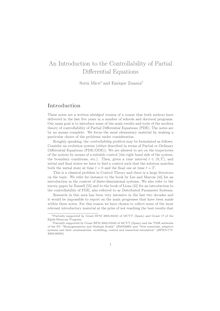 An Introduction to the Controllability of Partial Differential Equations