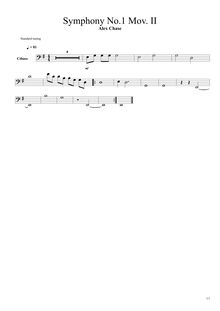 Partition Contrabasses Mov. II, Symphony No.1 en E minor, E minor