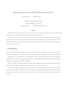 Memory Behavior of the SPEC2000 Benchmark Suite
