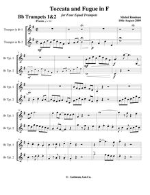 Partition trompettes 1/2 (B♭), Toccata et Fugue en F major, F major