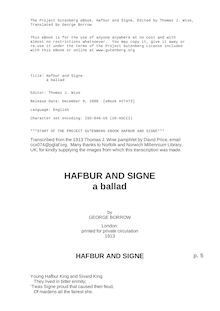 Hafbur and Signe - a ballad