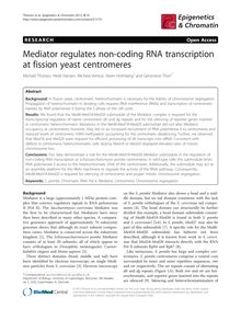 Mediator regulates non-coding RNA transcription at fission yeast centromeres