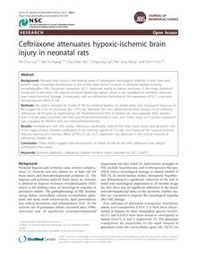 Ceftriaxone attenuates hypoxic-ischemic brain injury in neonatal rats