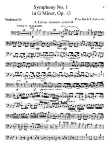 Partition violoncelles, Symphony No.1, Зимние грезы (Zimnie grezy) = Winter Daydreams, Winter Dreams