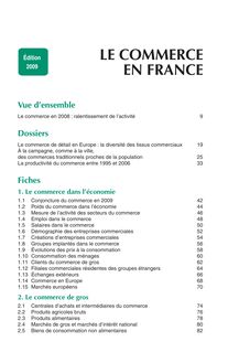 Sommaire de l ouvrage « Le commerce en France - Édition 2009 »