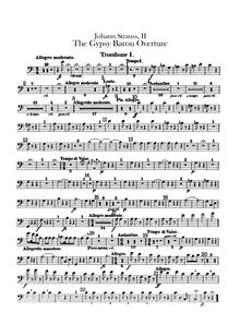 Partition Trombone 1, 2, 3, Der Zigeunerbaron, The Gypsy Baron, Strauss Jr., Johann