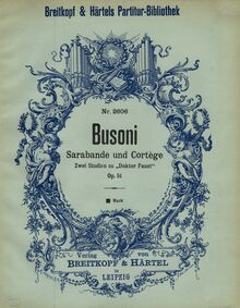 Partition couverture couleur, Sarabande et Cortège, Zwei Studien zu Doktor Faust ; Elegies Nos.5 and 6