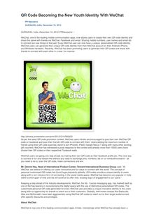 QR Code Becoming the New Youth Identity With WeChat
