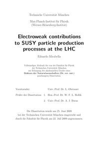 Electroweak contributions to SUSY particle production at the LHC [Elektronische Ressource] / Edoardo Mirabella