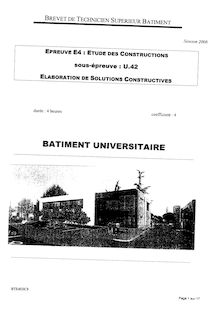 Btsbat elaboration de solutions constructives 2008