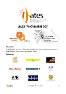 Journée Sahel organisée par l association pour le tourisme équitable et solidaire (ATES)