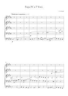Partition Fugue No.4 en C# minor en ouvert  Score, Das wohltemperierte Klavier I