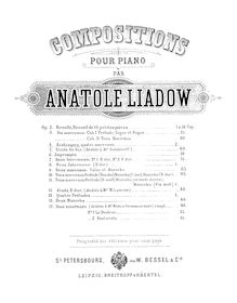 Partition complète, Arabesques, Op.4, Lyadov, Anatoly