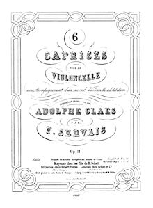 Partition violoncelle 1, 6 Caprices pour violoncelle, Op.11, 6 Caprices pour le Violoncelle avec accompagnment d un second Violoncelle ad libitum