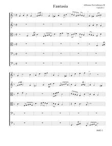 Partition Fantasia VdGS No.1 - partition complète (Tr Tr T T B B), fantaisies pour 6 violes de gambe par Alfonso Ferrabosco Jr.