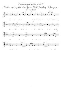 Partition Transposed a minor third up, Communio 28th Sunday of pour year