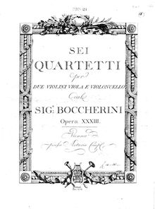 Partition violon 2, 6 corde quatuors, G.201-206 (Op.32), C Major