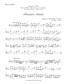 Partition Basso continuo , partie, Sonates en trio pour 2 flûtes traversières avec la basse